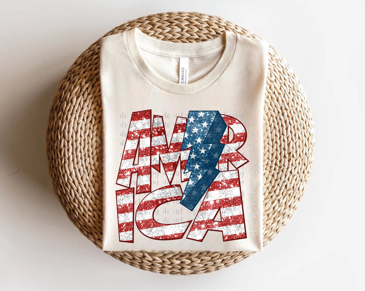 America Lightning Bolt Direct to Film Transfer