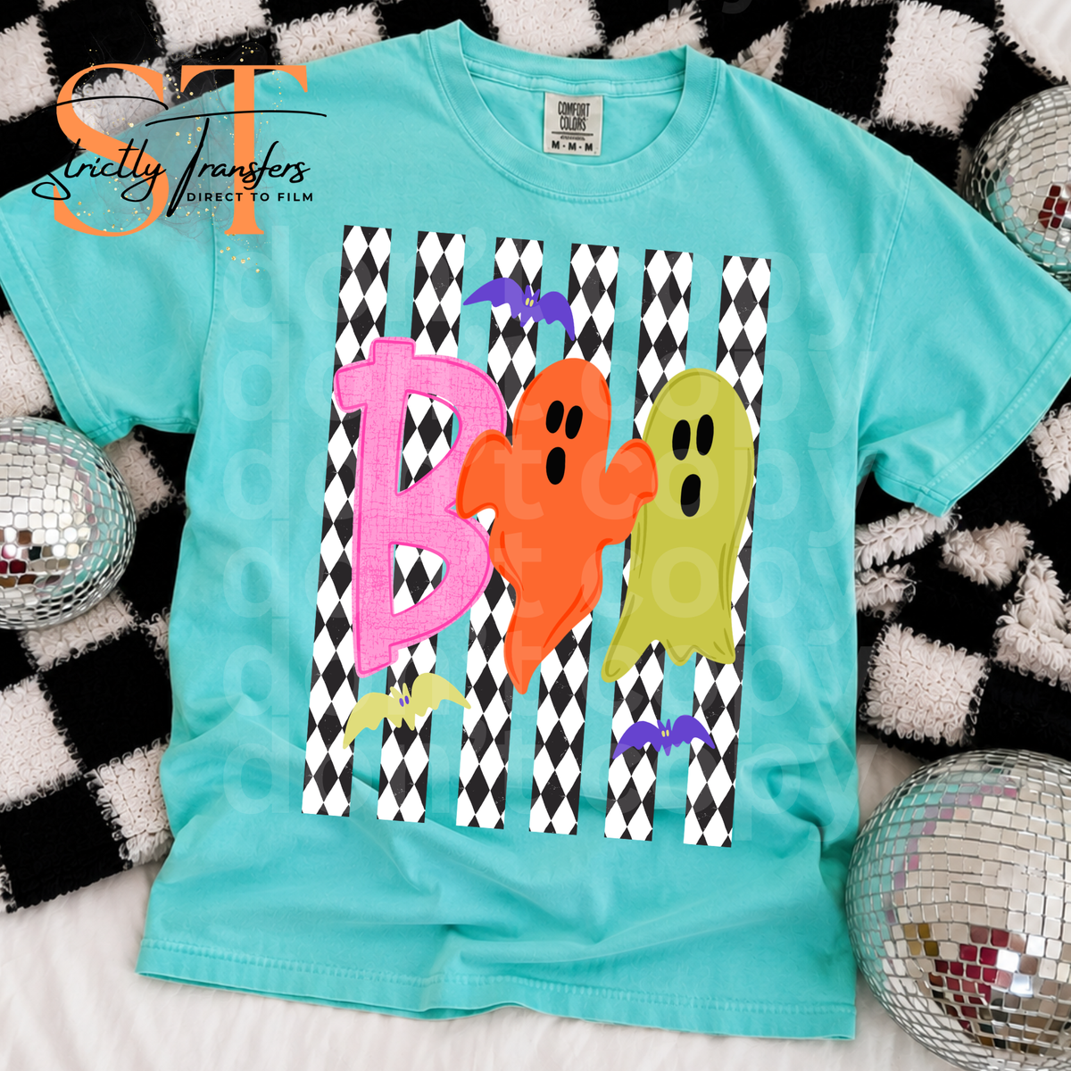 Preppy Striped Boo Direct to Film Transfers