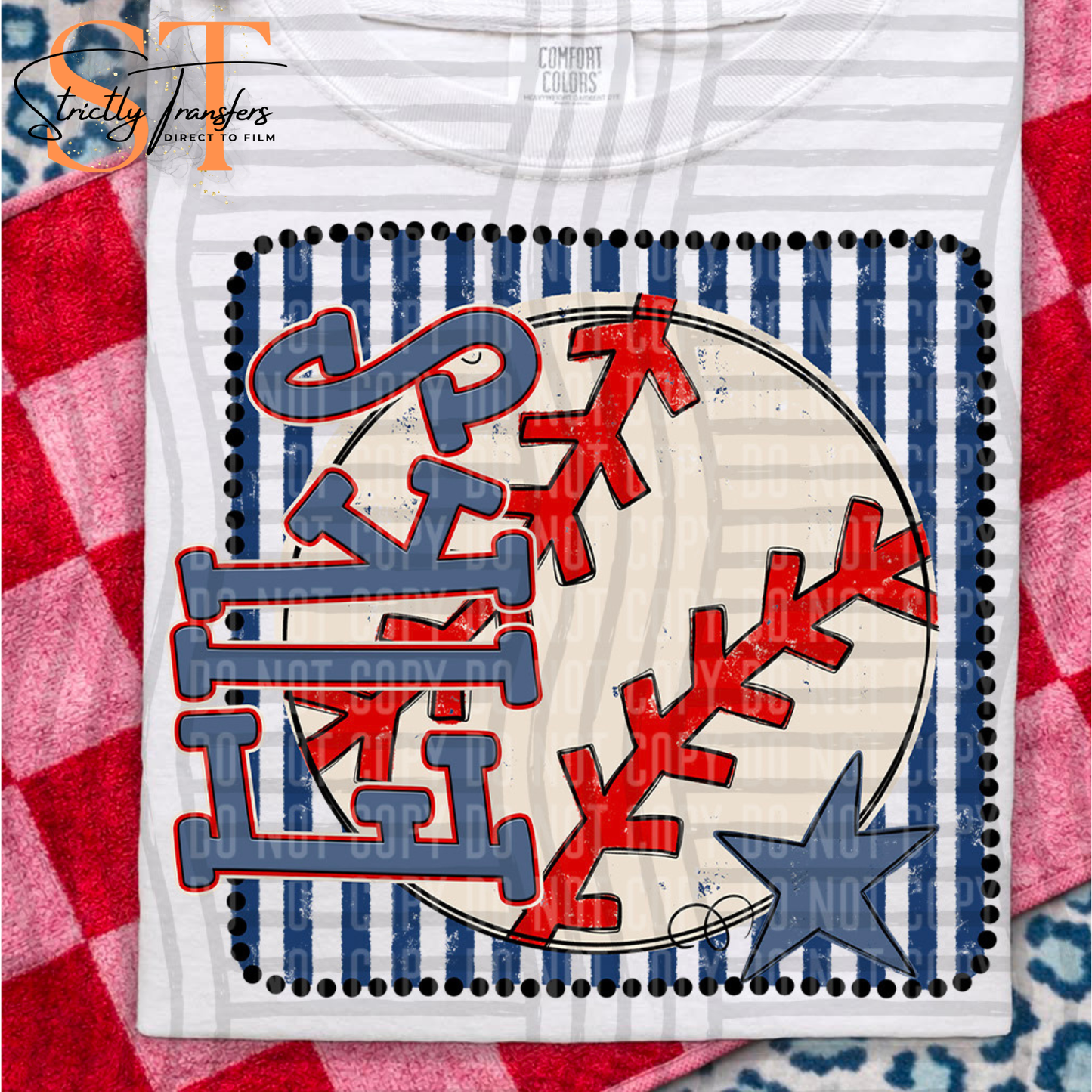Elks Striped Frame Baseball - 2 options Direct to Film Transfers
