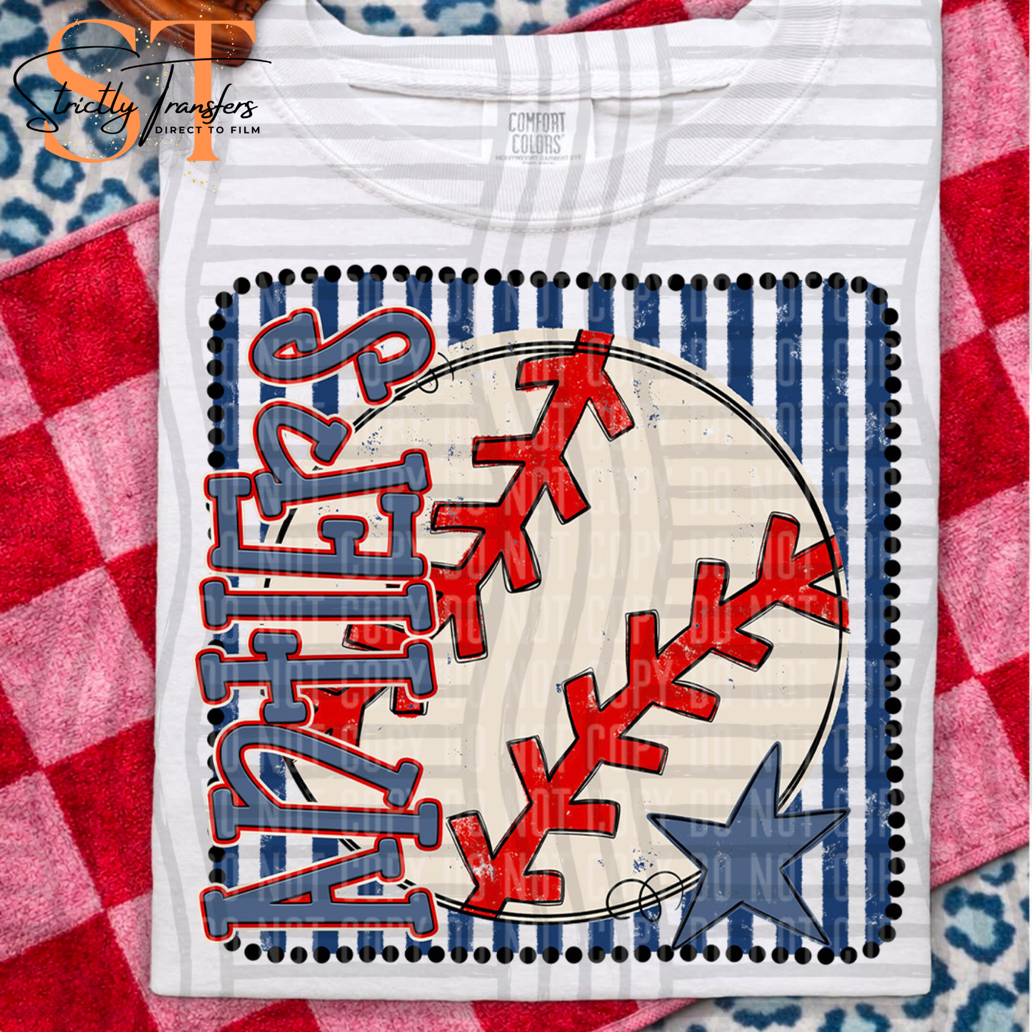 Antlers Striped Frame Baseball - 2 options Direct to Film Transfers