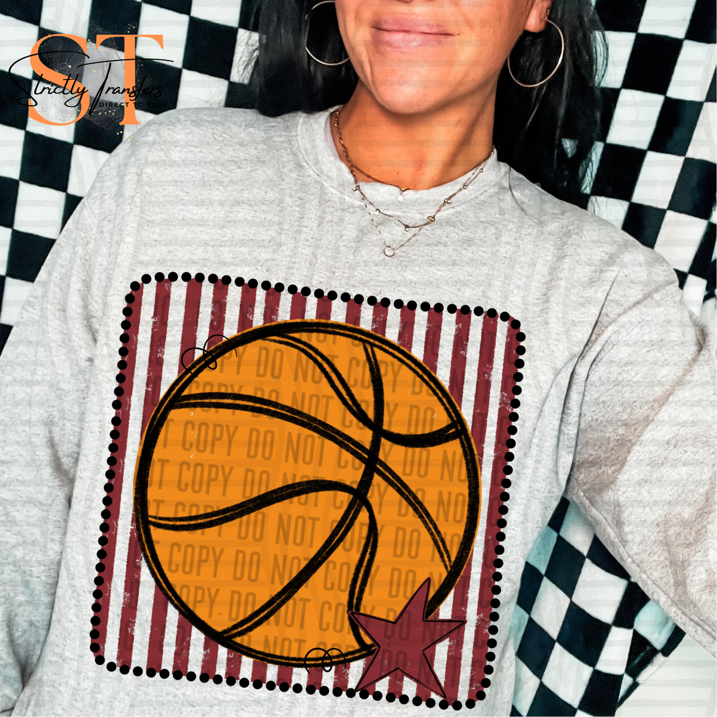 Distressed Basketball Squares- Multiple Colors Direct to Film Transfers