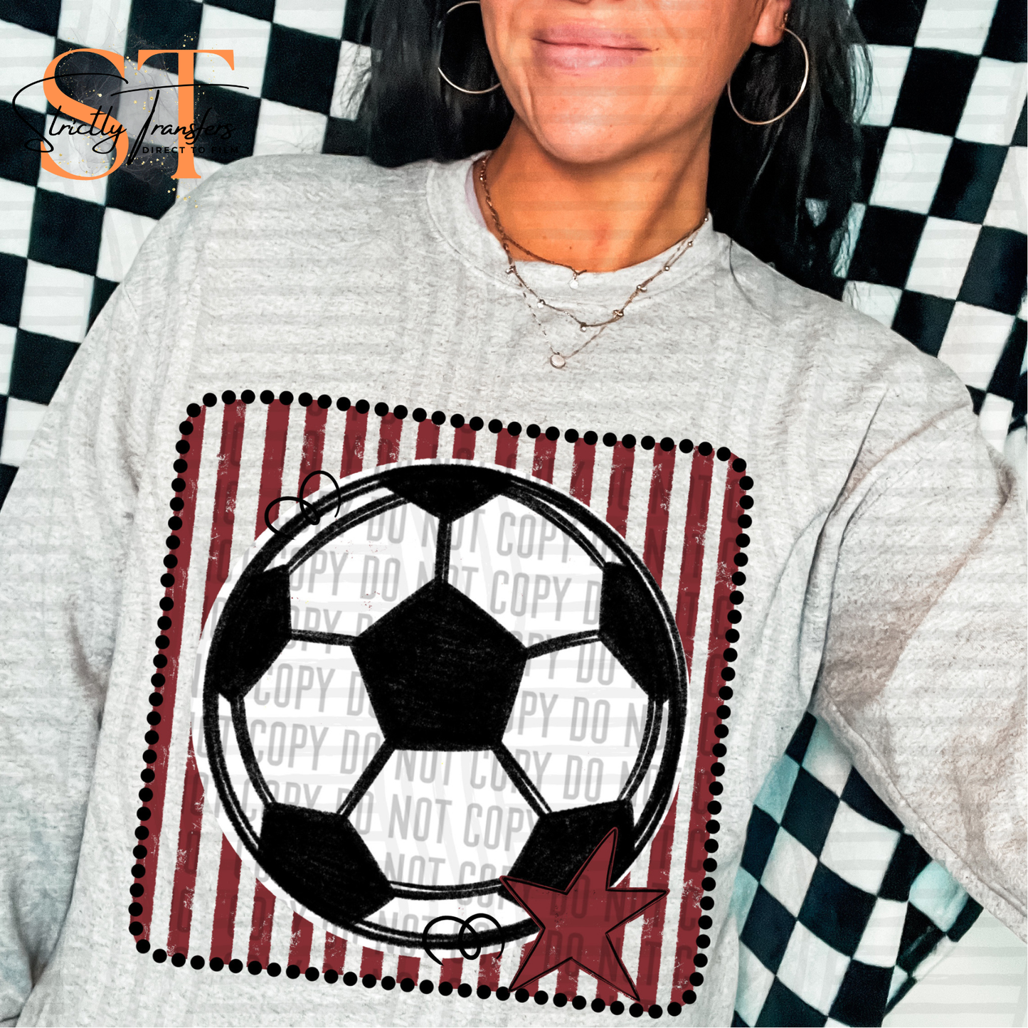 Distressed Soccer Squares- Multiple Colors Direct to Film Transfers