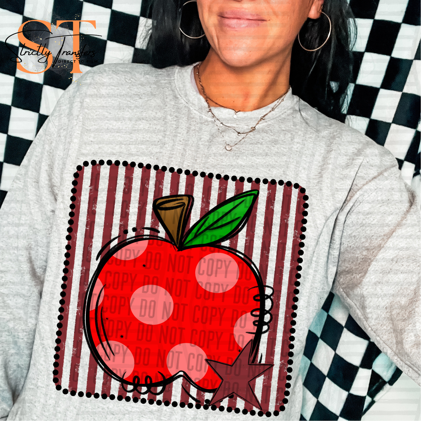 Distressed Apple Squares- Multiple Colors Direct to Film Transfers