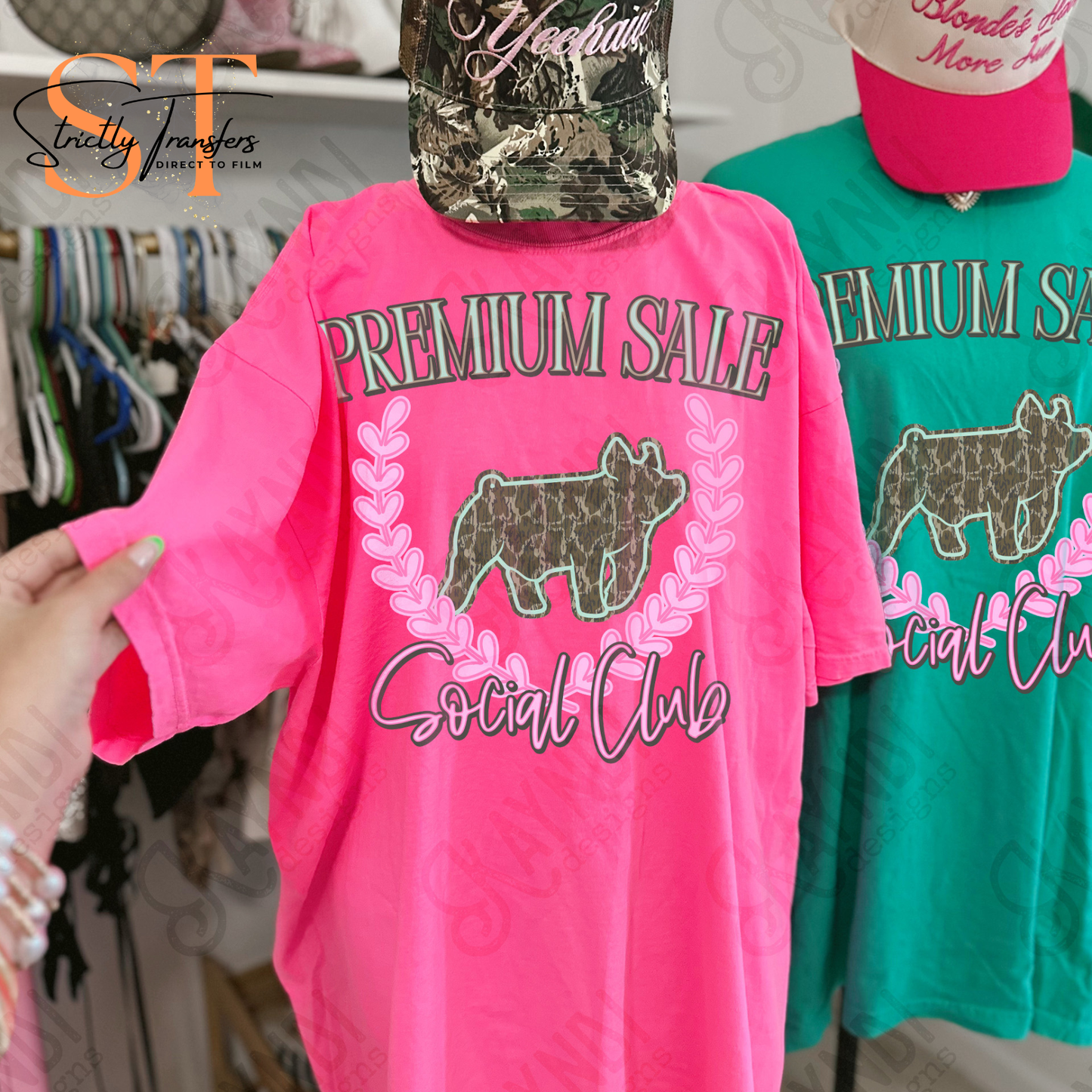 Premium Sale Social Club Camo- 6 Animal Options Direct to Film Transfers