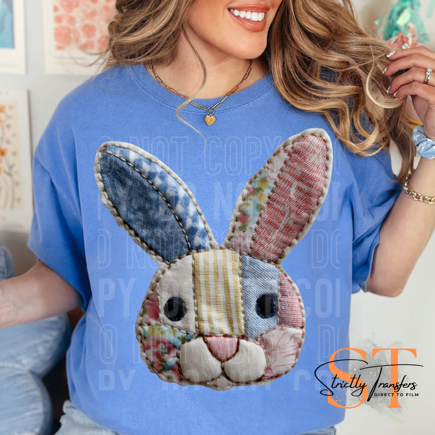 Patchwork Bunny Direct to Film Transfers