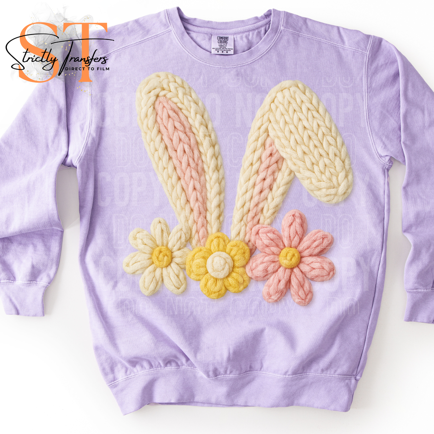 Easter Bunny Ears Floral Direct to Film Transfers