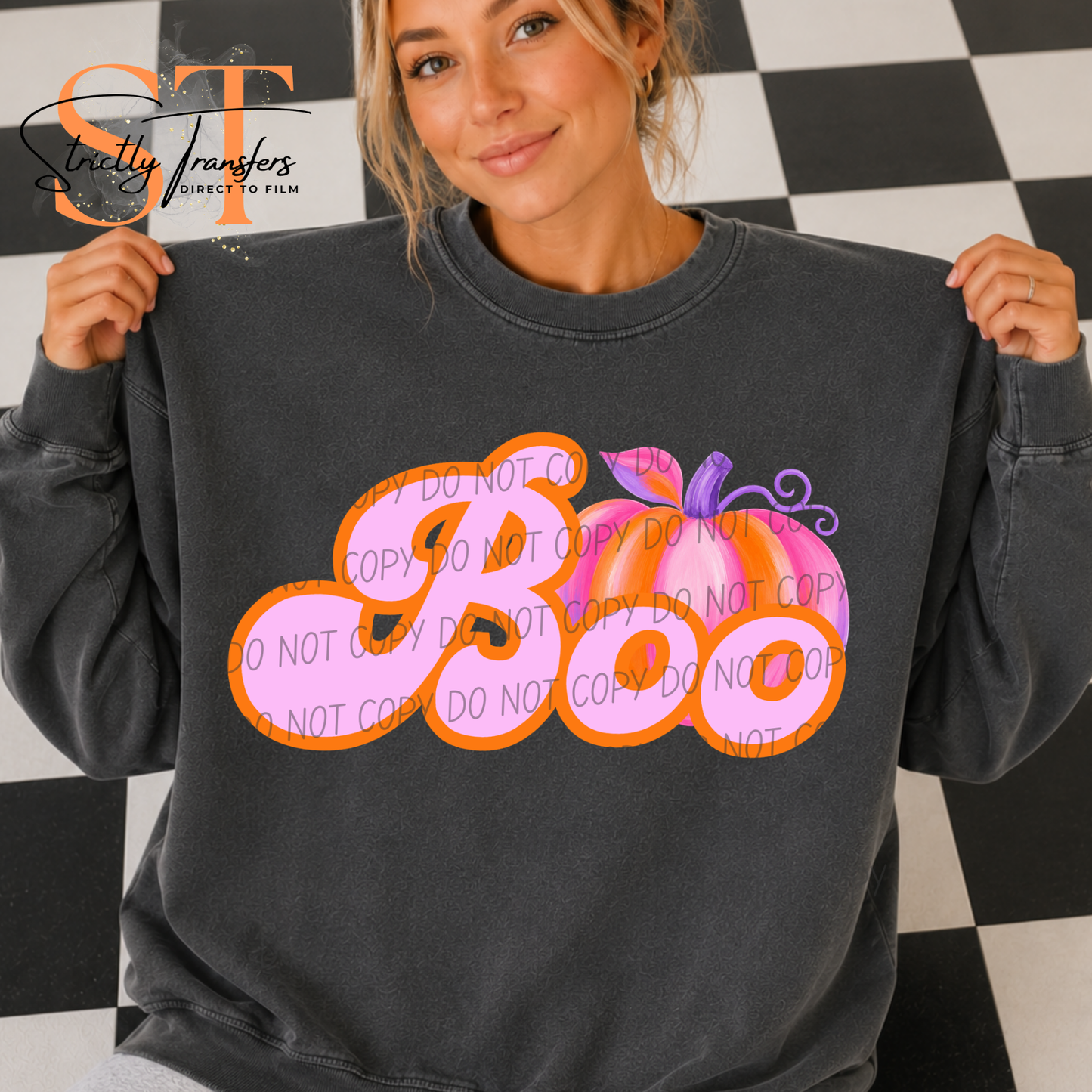 Boo Pumpkin Direct to Film Transfers