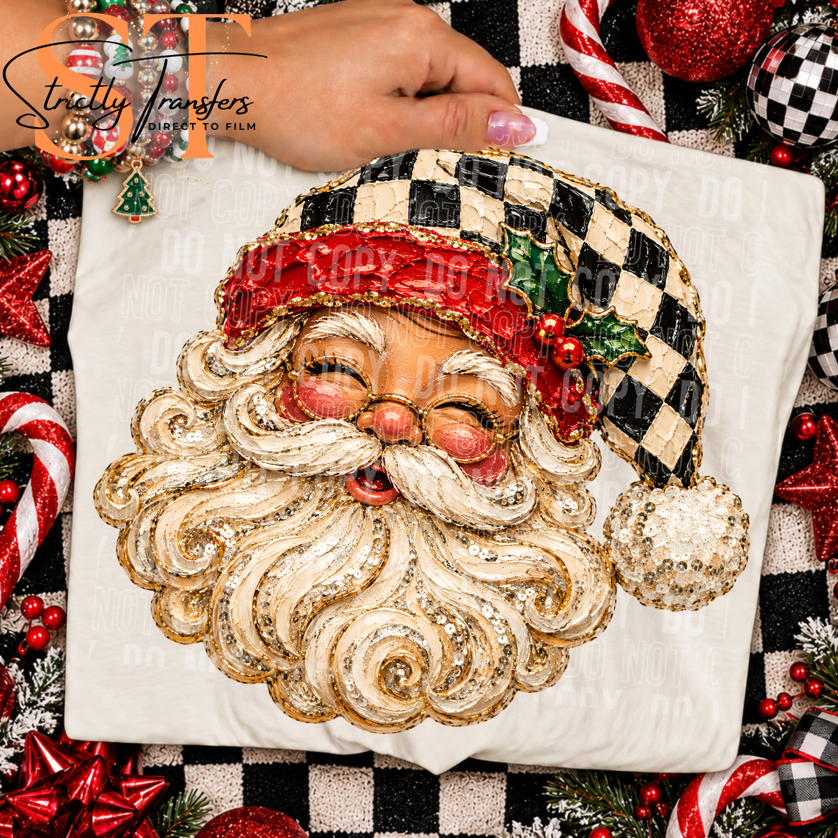 Faux Painted Santa Direct to Film Transfers