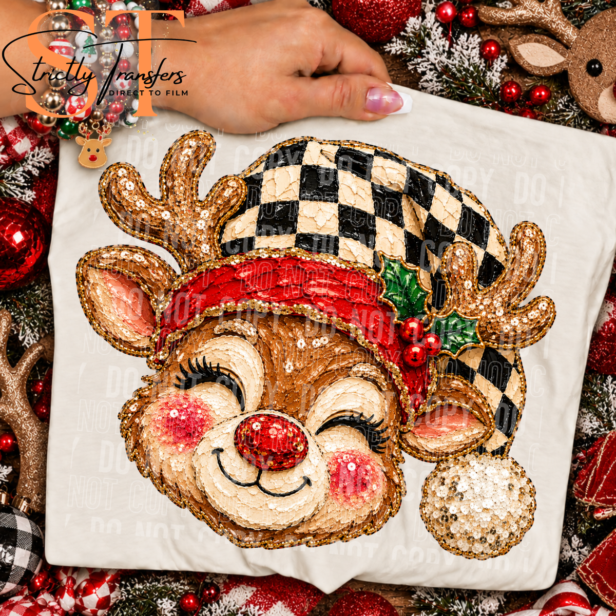 Faux Painted Reindeer Direct to Film Transfers