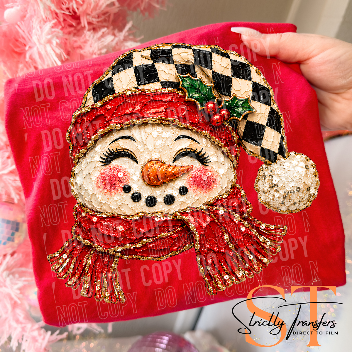 Snowman Faux Painted Direct to Film Transfers