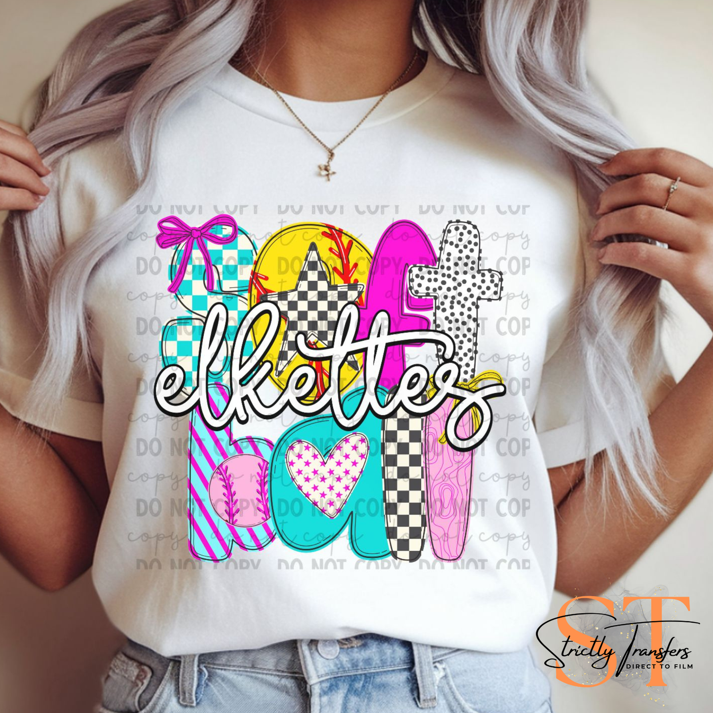 Softball Fun Font Direct to Film Transfers