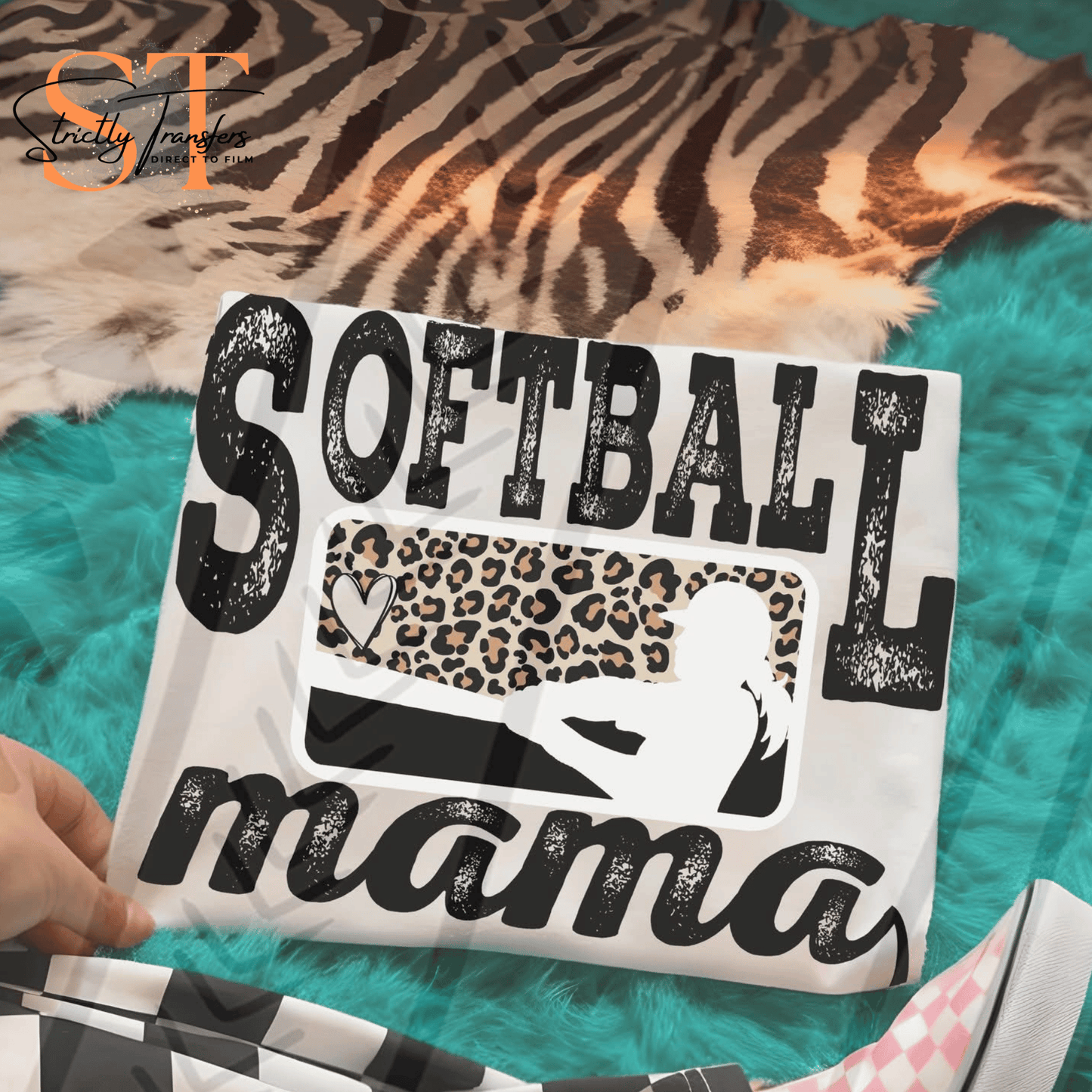Softball Mama Leopard Direct to Film Transfers