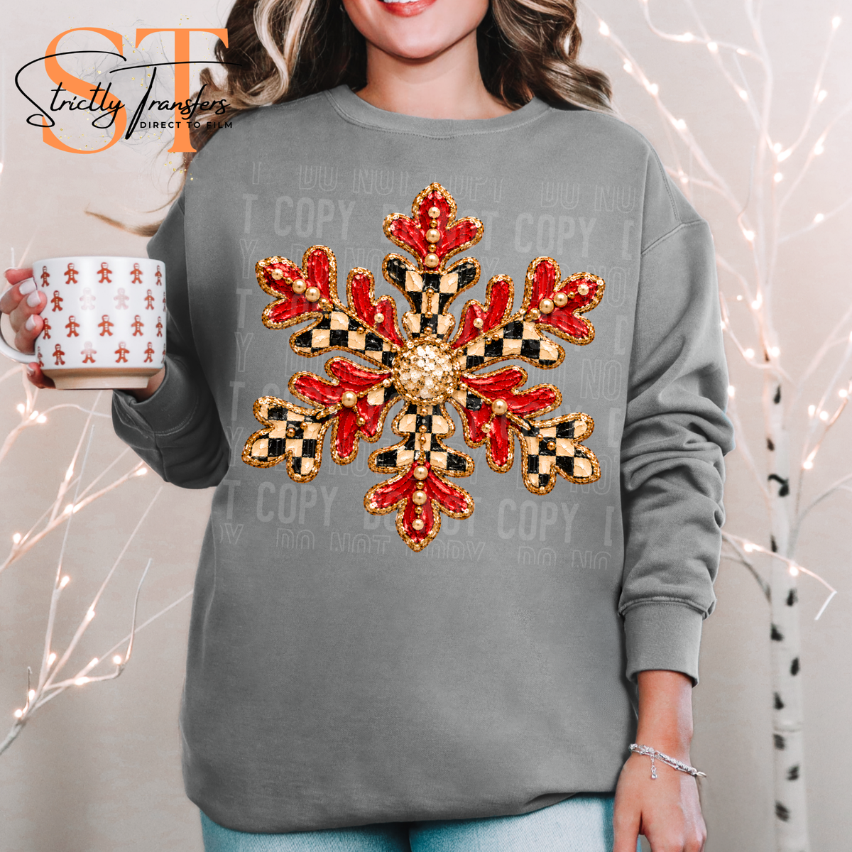 Faux Painted Snowflake Direct to Film Transfers