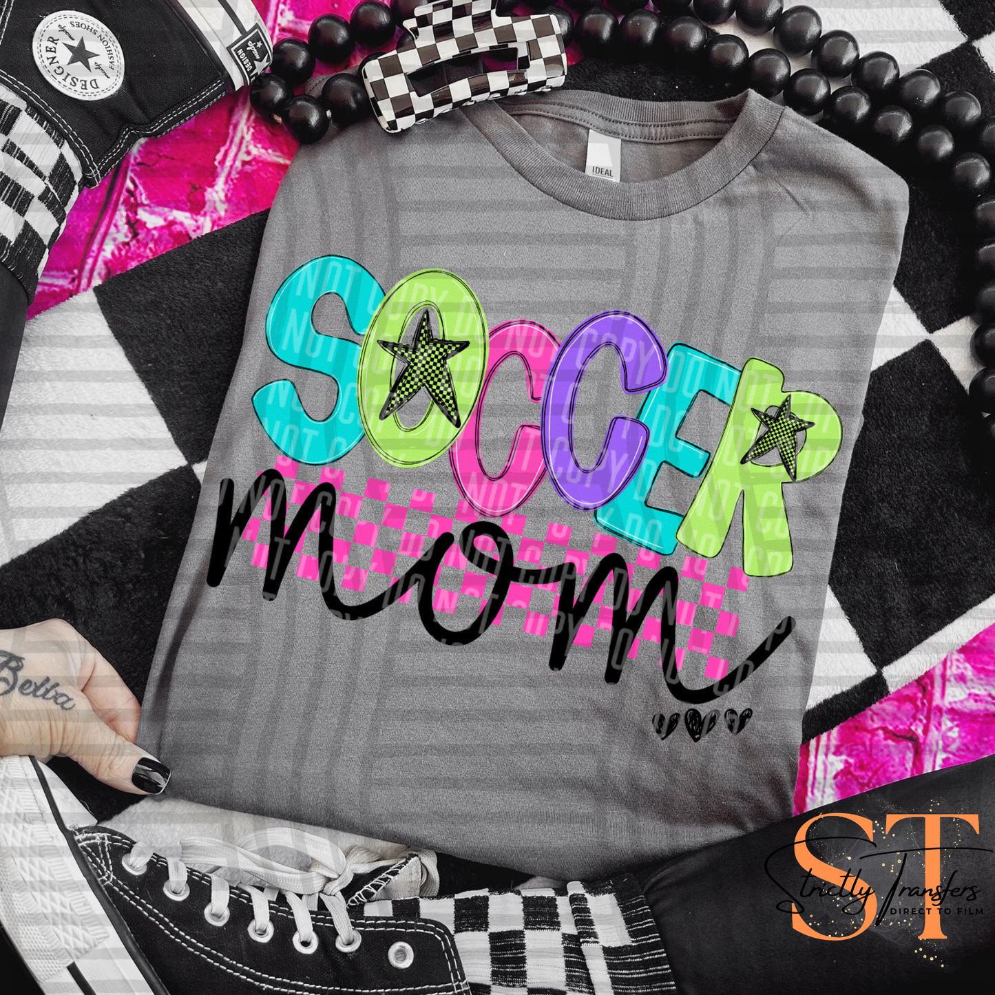 Soccer Mom Checkmate Direct to Film Transfers