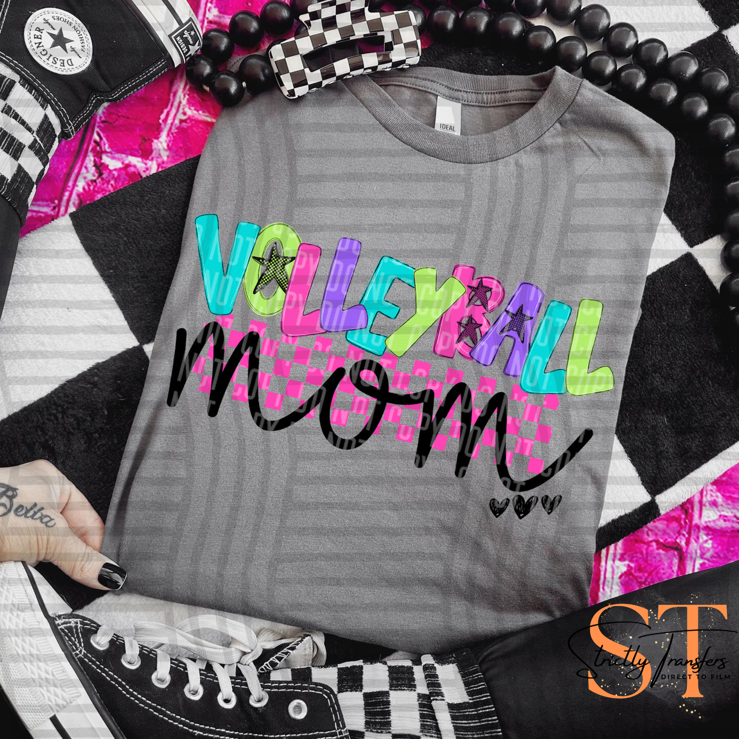 Volleyball Mom Checkmate Direct to Film Transfers