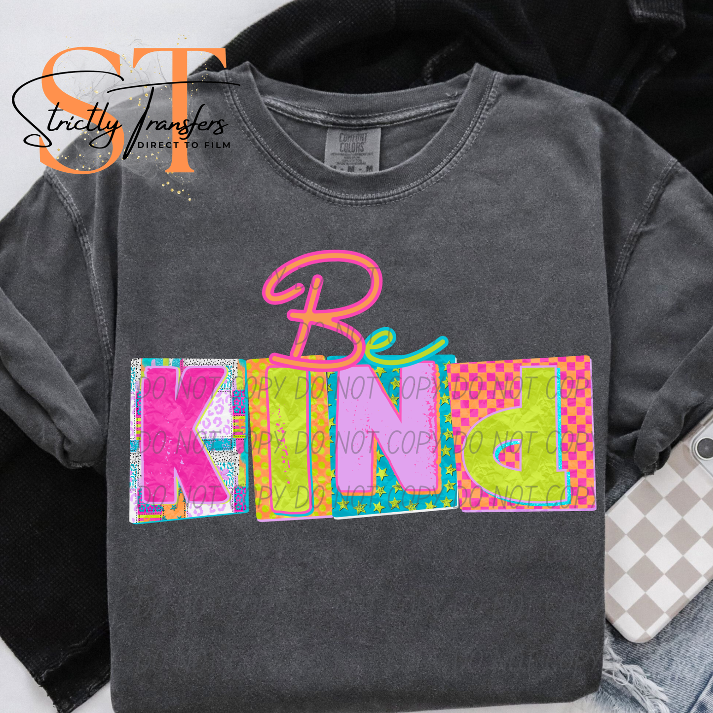 Be Kind Ransom with Script Letters Direct to Film Transfers