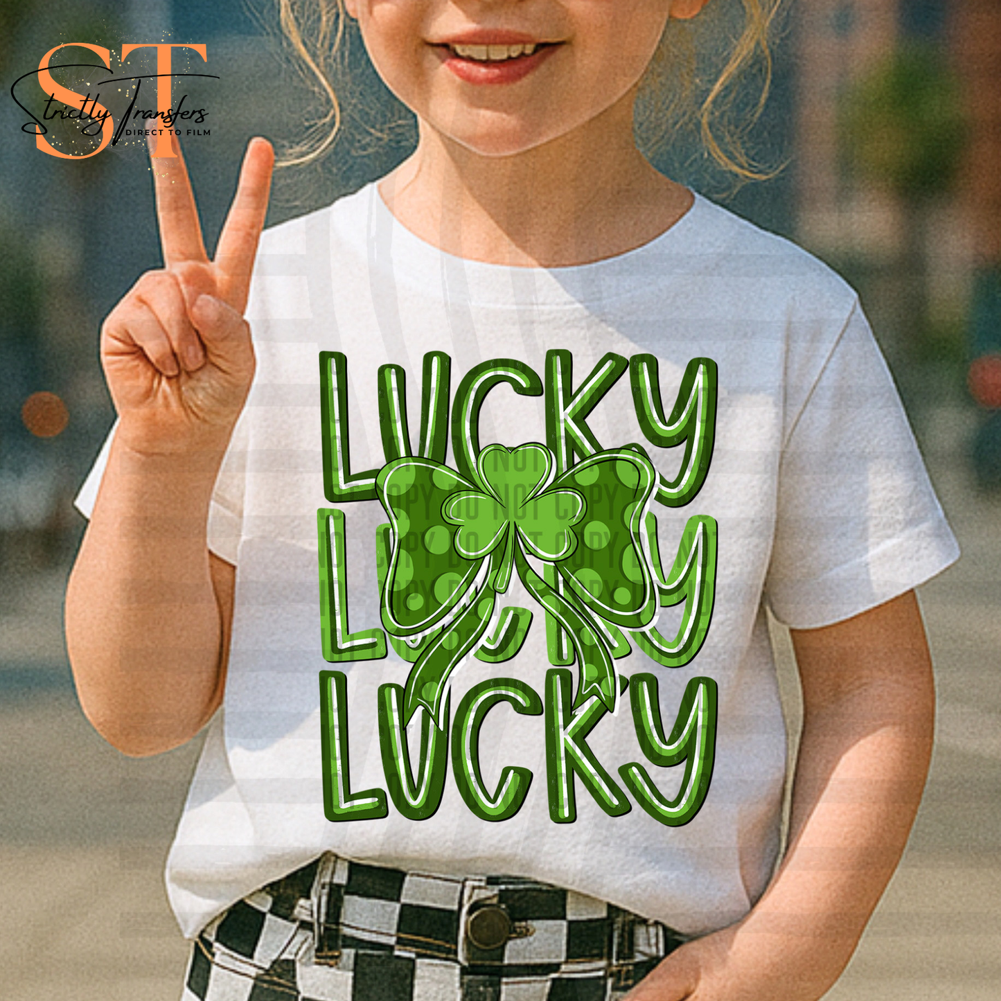 St. Patrick's Lucky Stack Bow Direct to Film Transfers