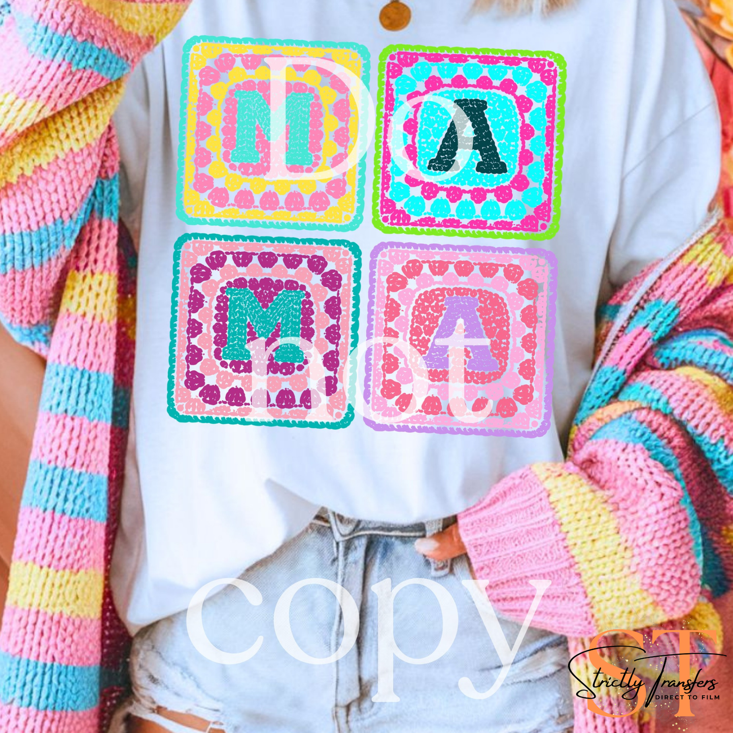 Mama Granny Square Direct to Film Transfers