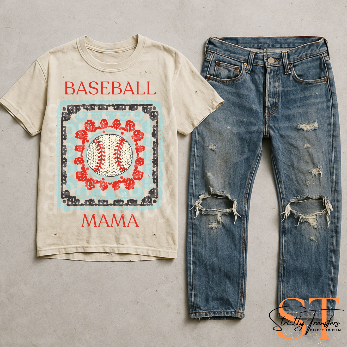 Baseball Mama Granny Square Direct to Film Transfers