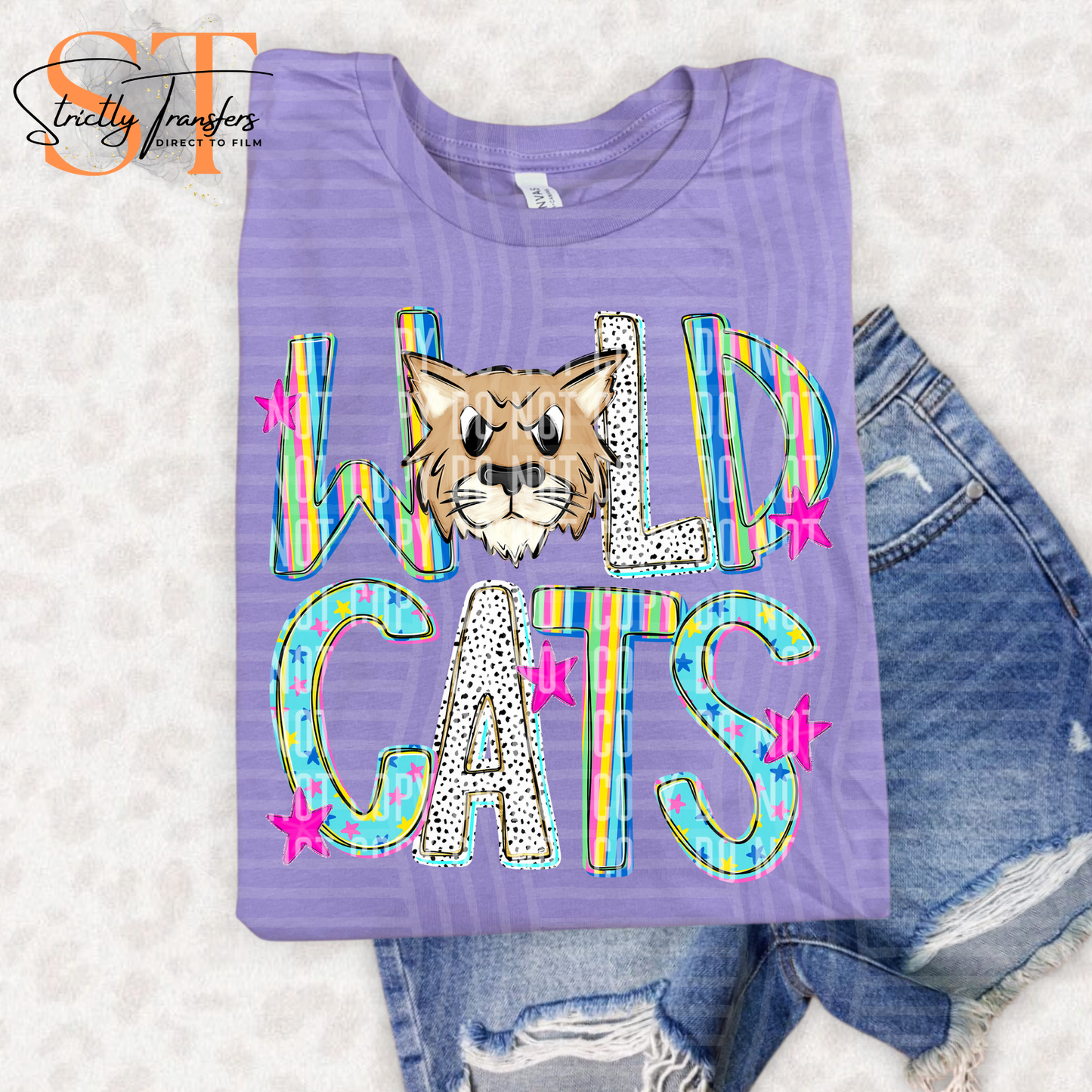 Wildcats Head Happy Chaos Direct to Film Transfers