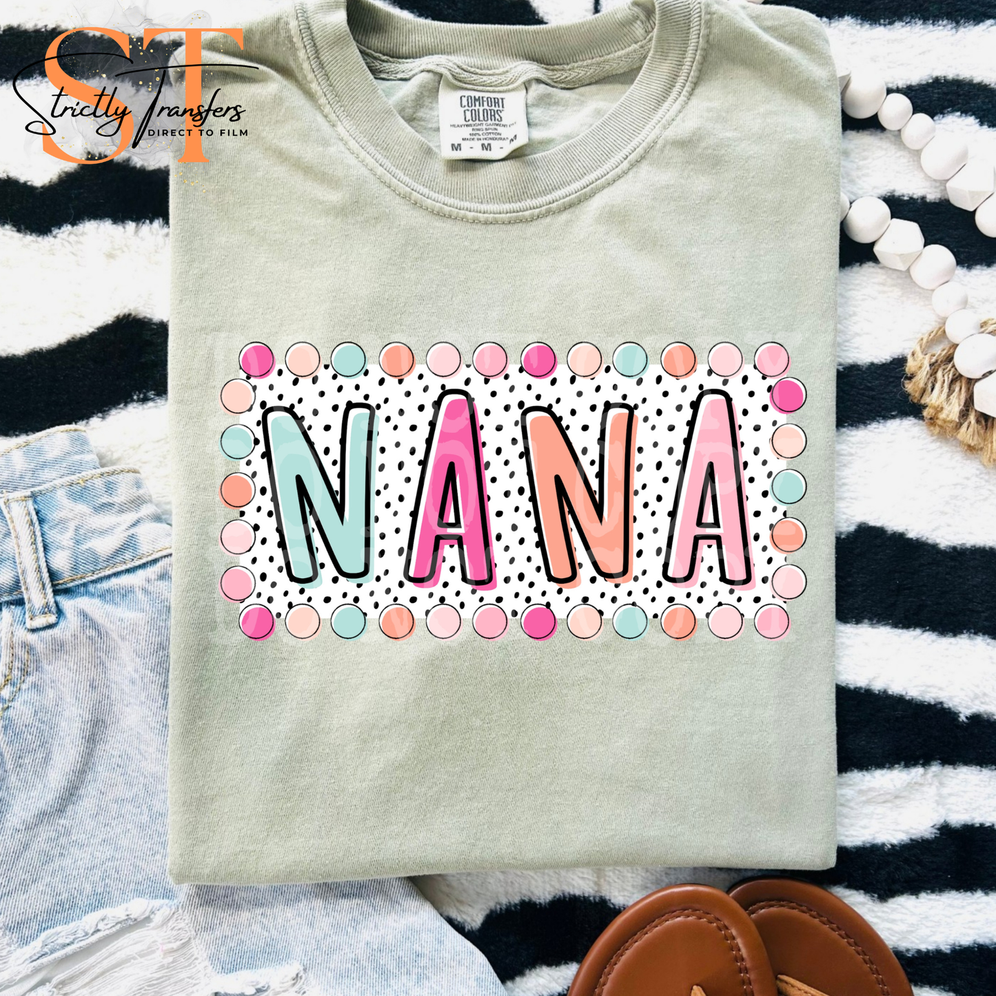 Nana Summer Dots Direct to Film Transfers
