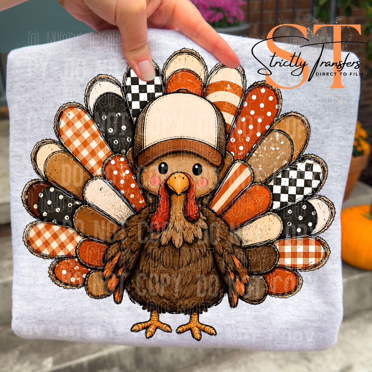 Patterned Boy Turkey Direct to Film Transfers
