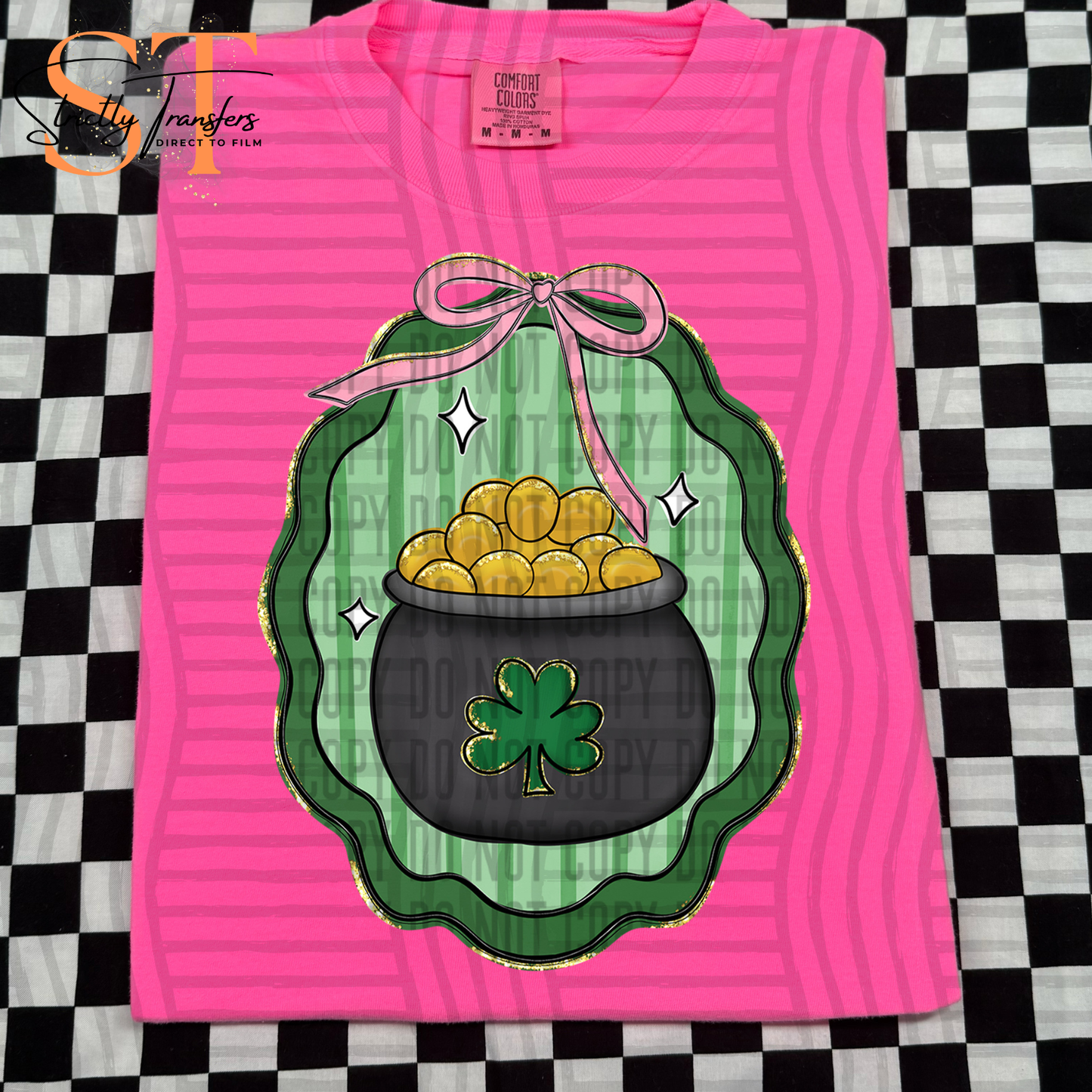 Framed Lucky Pot Direct to Film Transfers