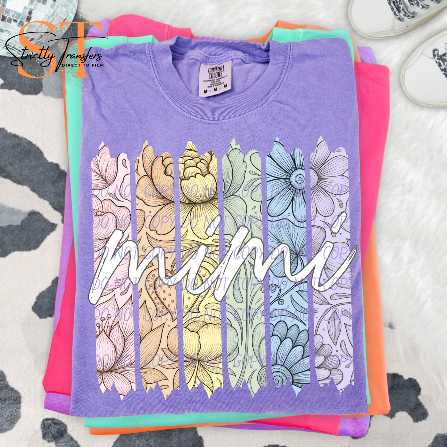 Mimi Rainbow Floral Direct to Film Transfers