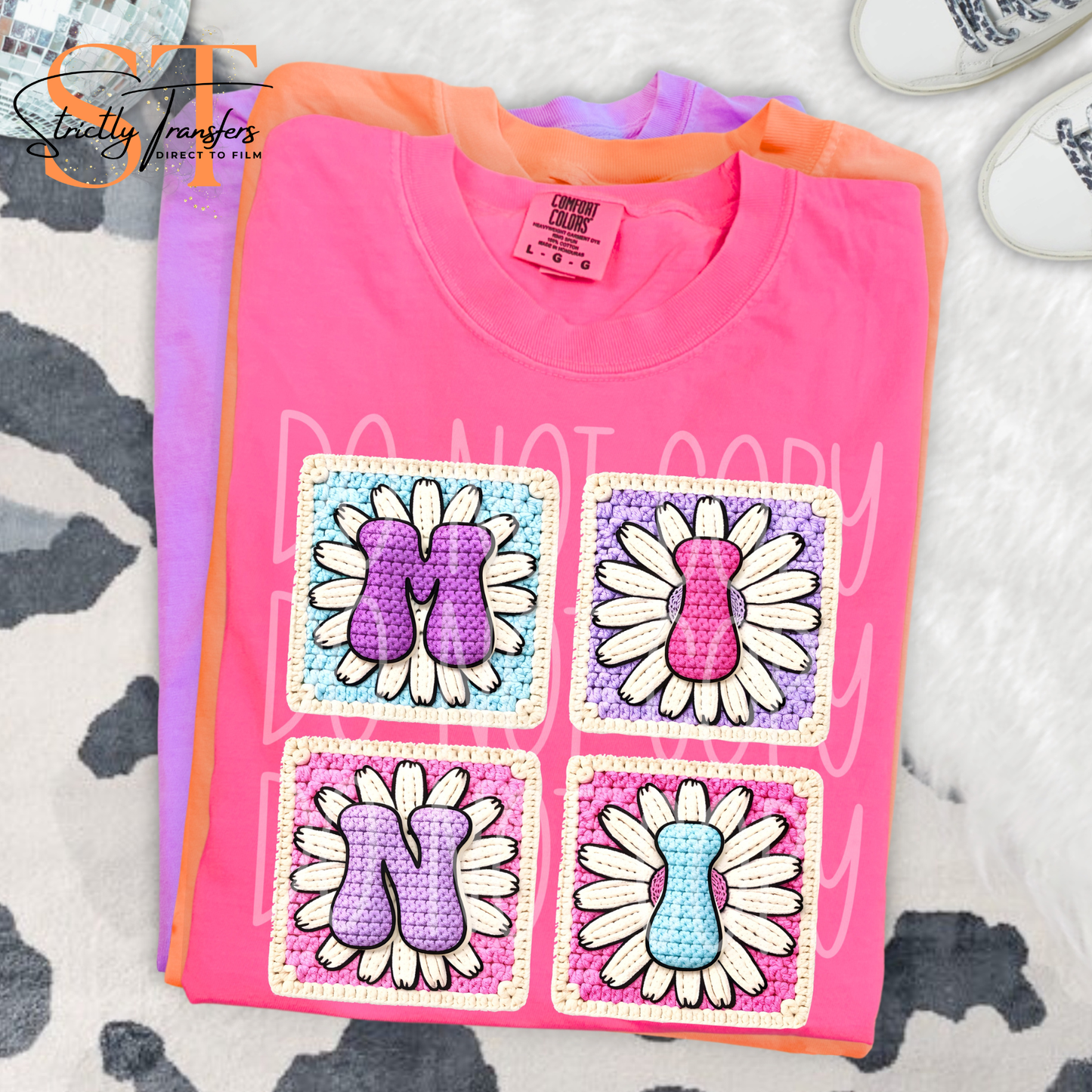 Mini Granny Square Direct to Film Transfers
