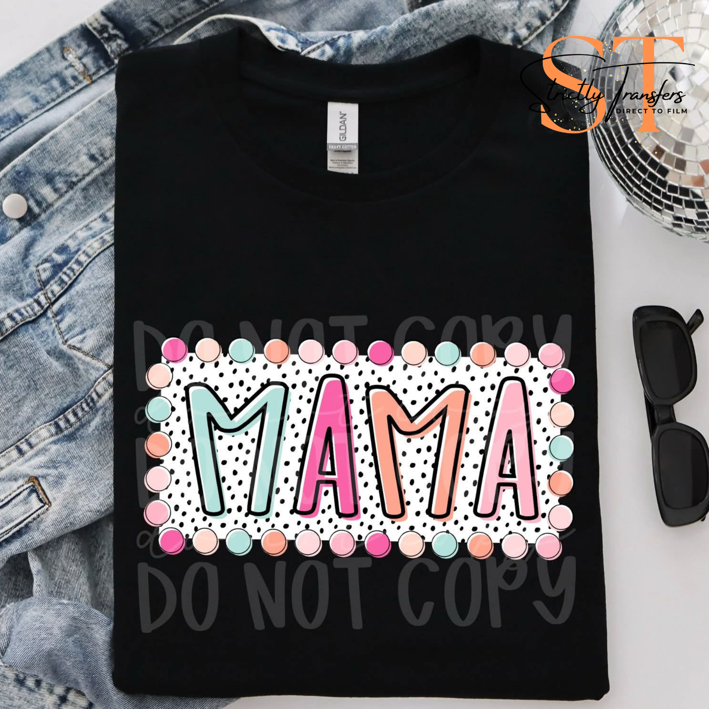 Mama Summer Dots Direct to Film Transfers