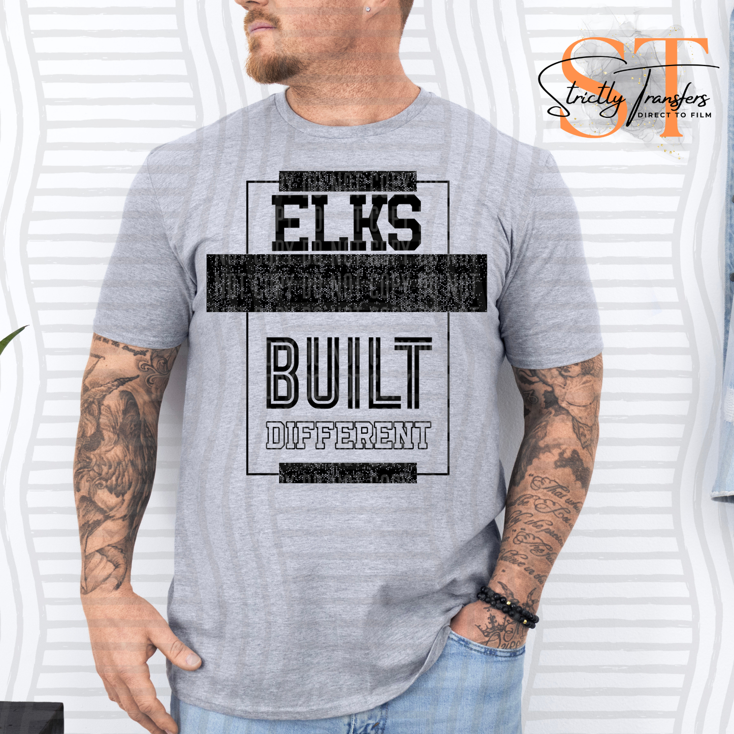 Elks Built Different Direct to Film Transfers