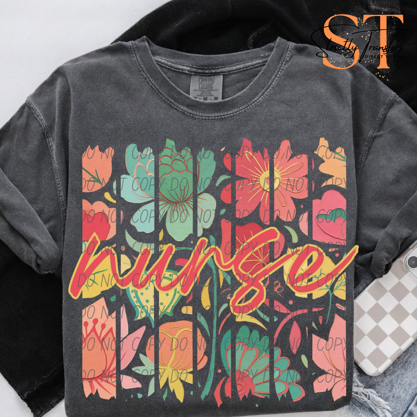 Boho Nurse Direct to Film Transfers