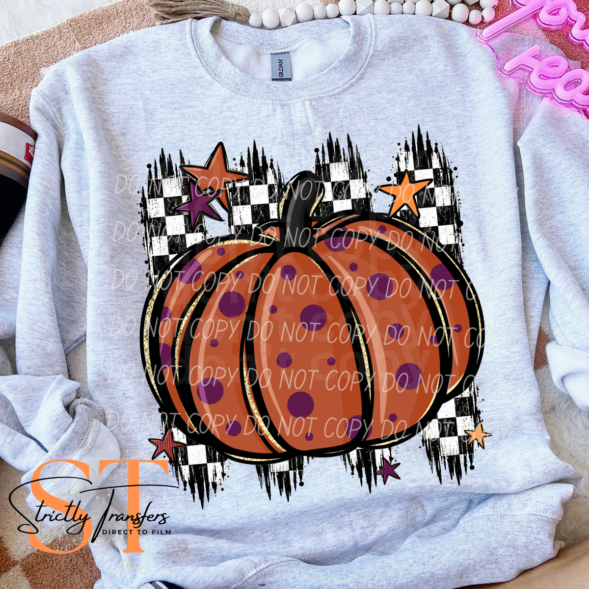 Polka Dot Pumpkin Direct to Film Transfers