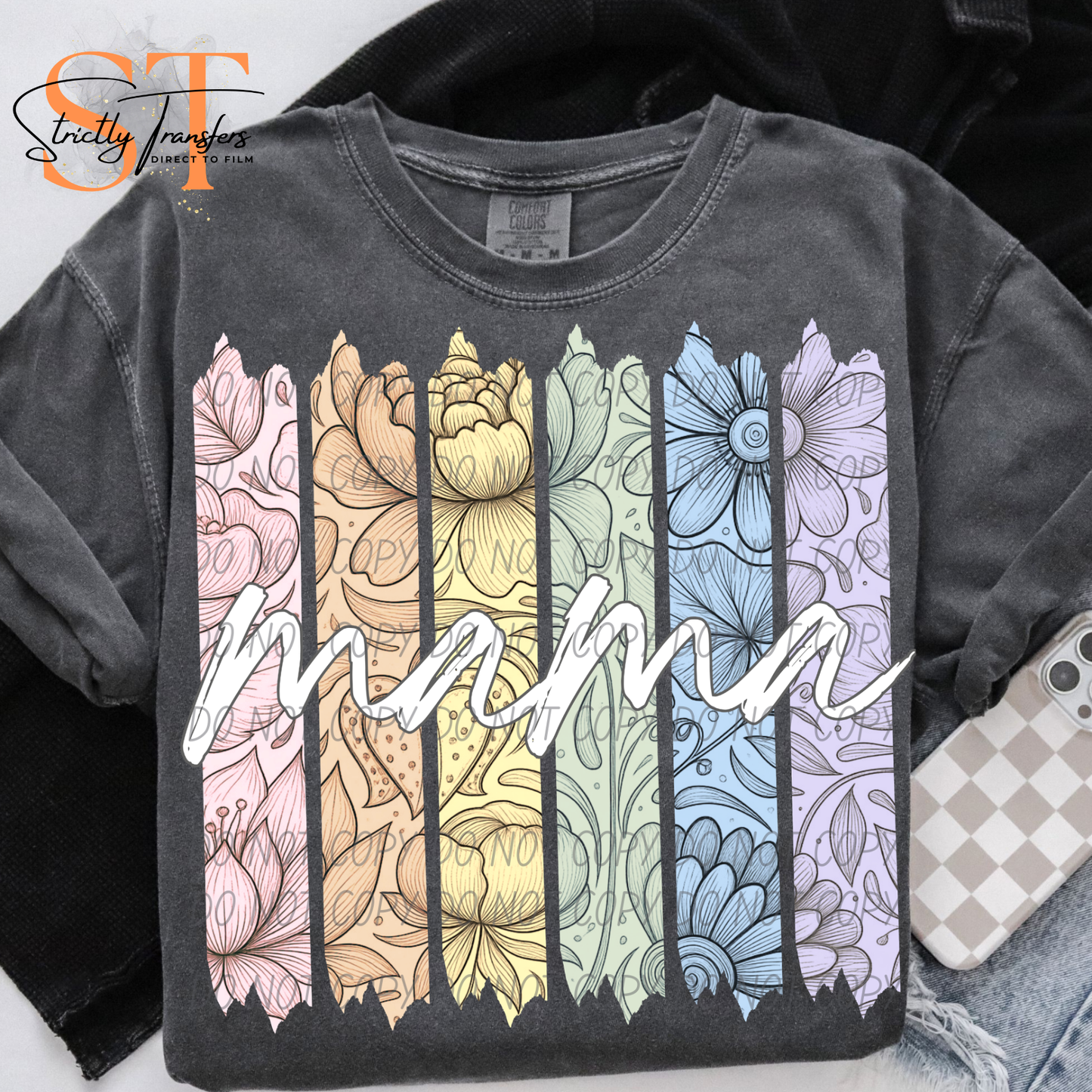 Mama Rainbow Floral Direct to Film Transfers