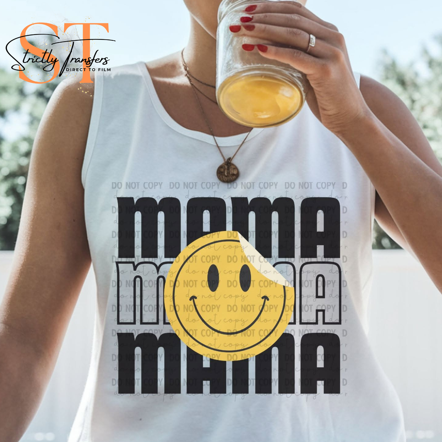 Mama Stacked Smiley Direct to Film Transfers