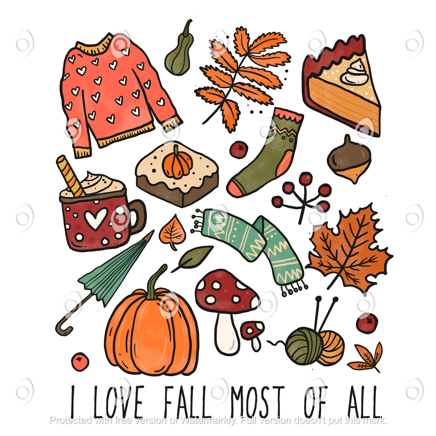 I Love Fall Most of All Direct to Film Transfer