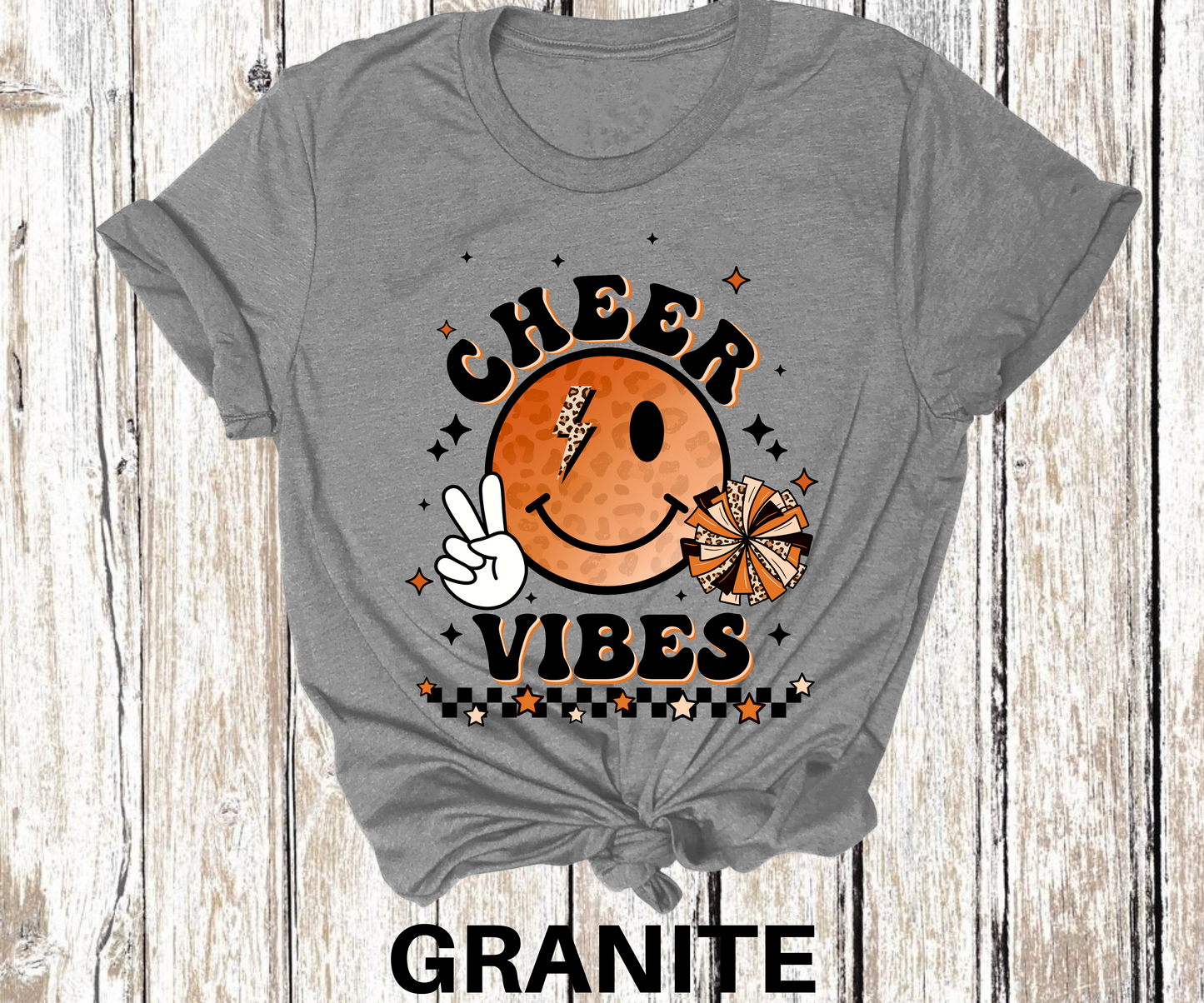 Cheer Vibes Burnt Orange Direct to Film Transfer
