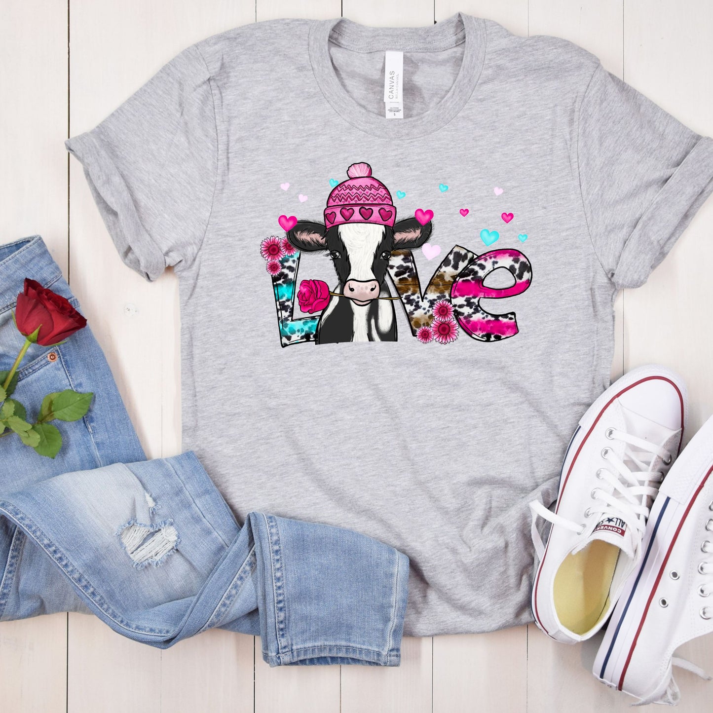 LOVE Cow Valentine's Day Direct to Film Transfer