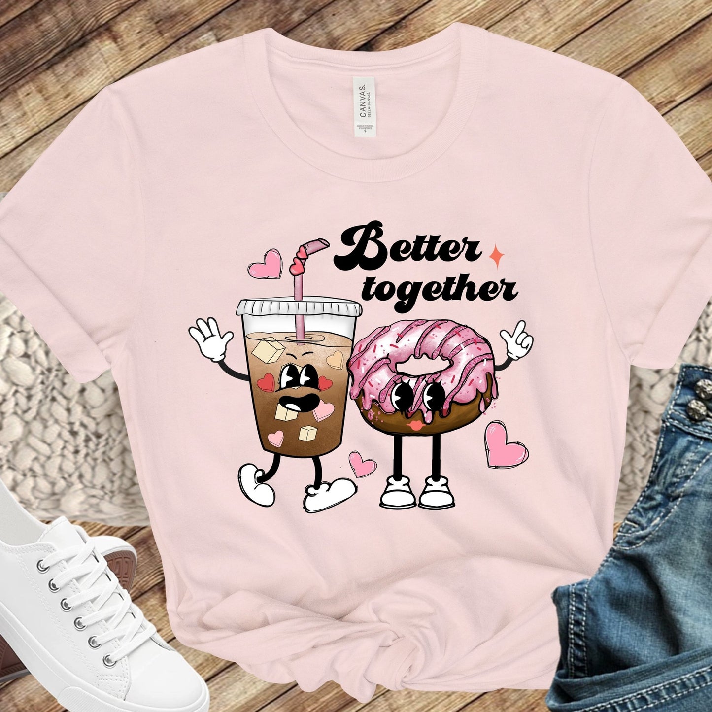 Better Together Coffee Donut Valentine Direct to Film Transfer