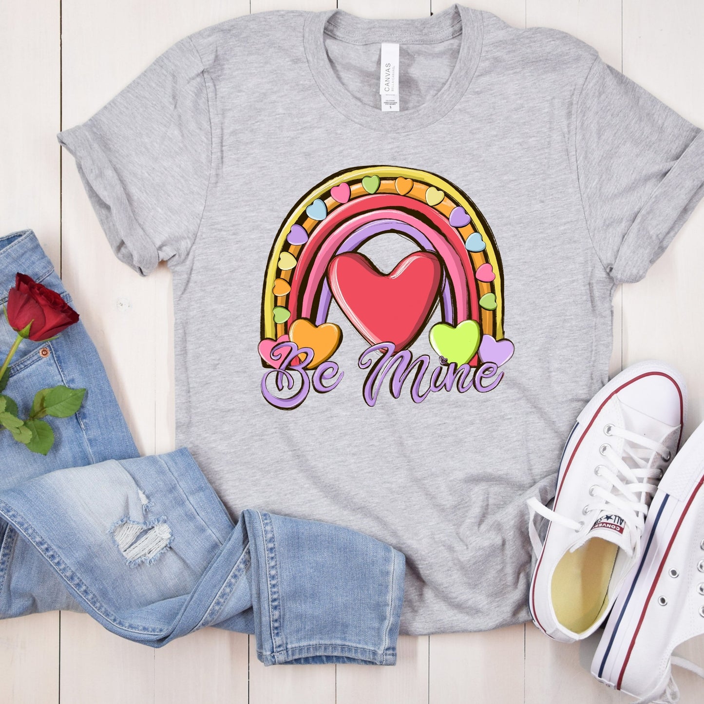 Be Mine Rainbow Direct to Film Transfer