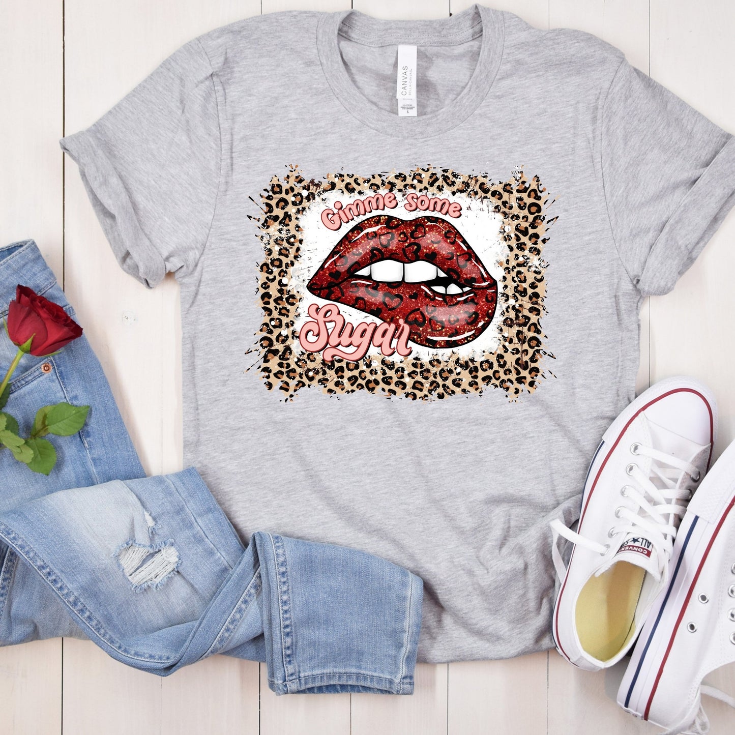 Gimme Some Sugar Leopard Valentine's Day Direct to Film Transfer