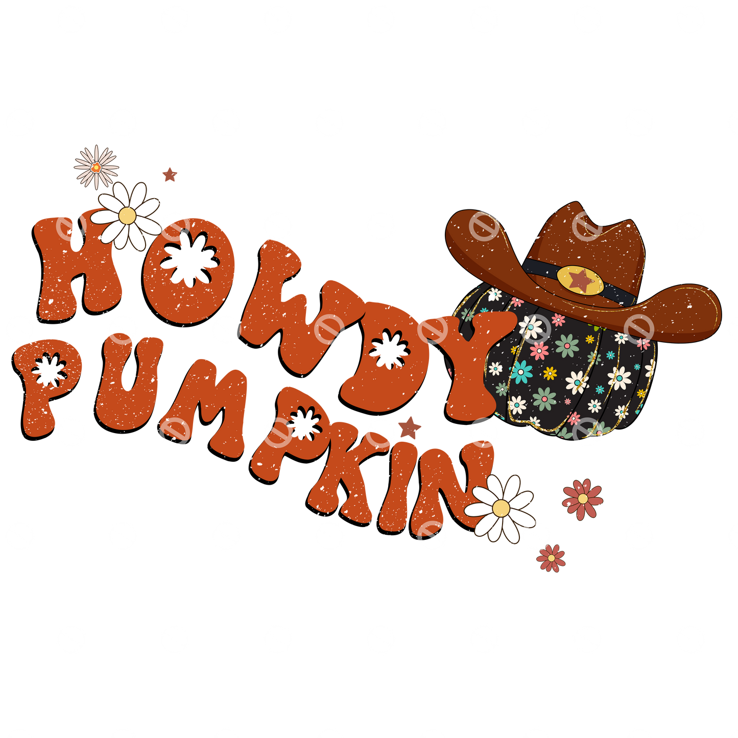 Howdy Pumpkin 02 Retro Direct to Film Transfer