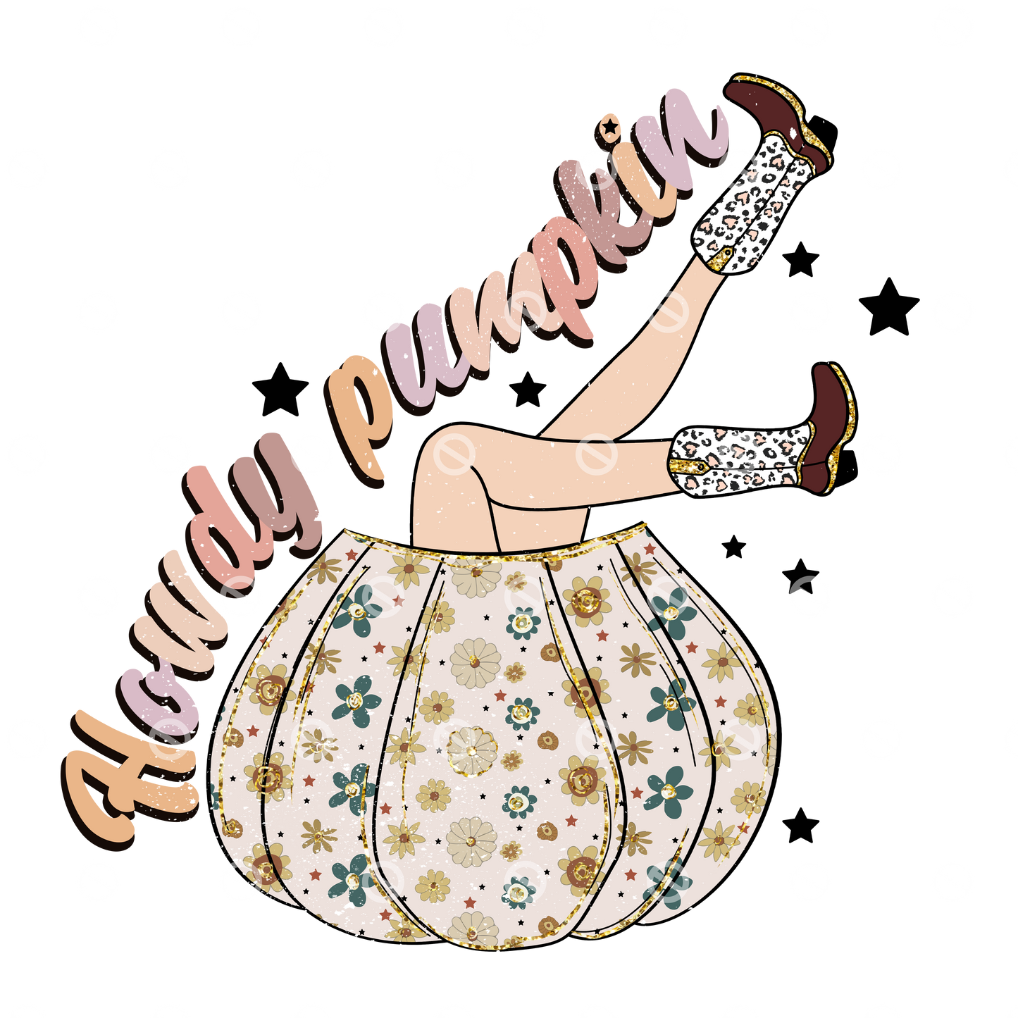 Howdy Pumpkin 03 Retro Direct to Film Transfer