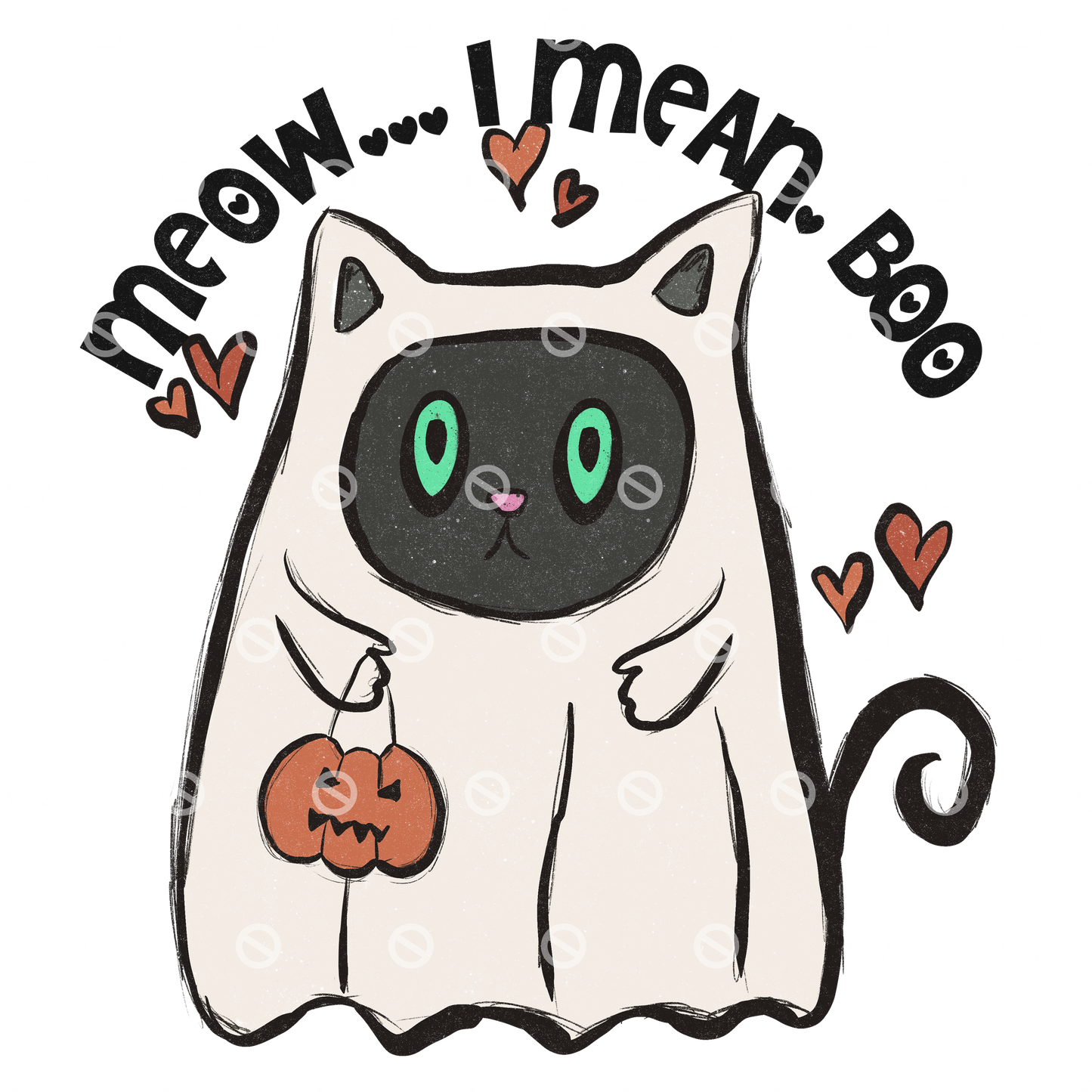 Meow I Mean Boo Direct to Film Transfer