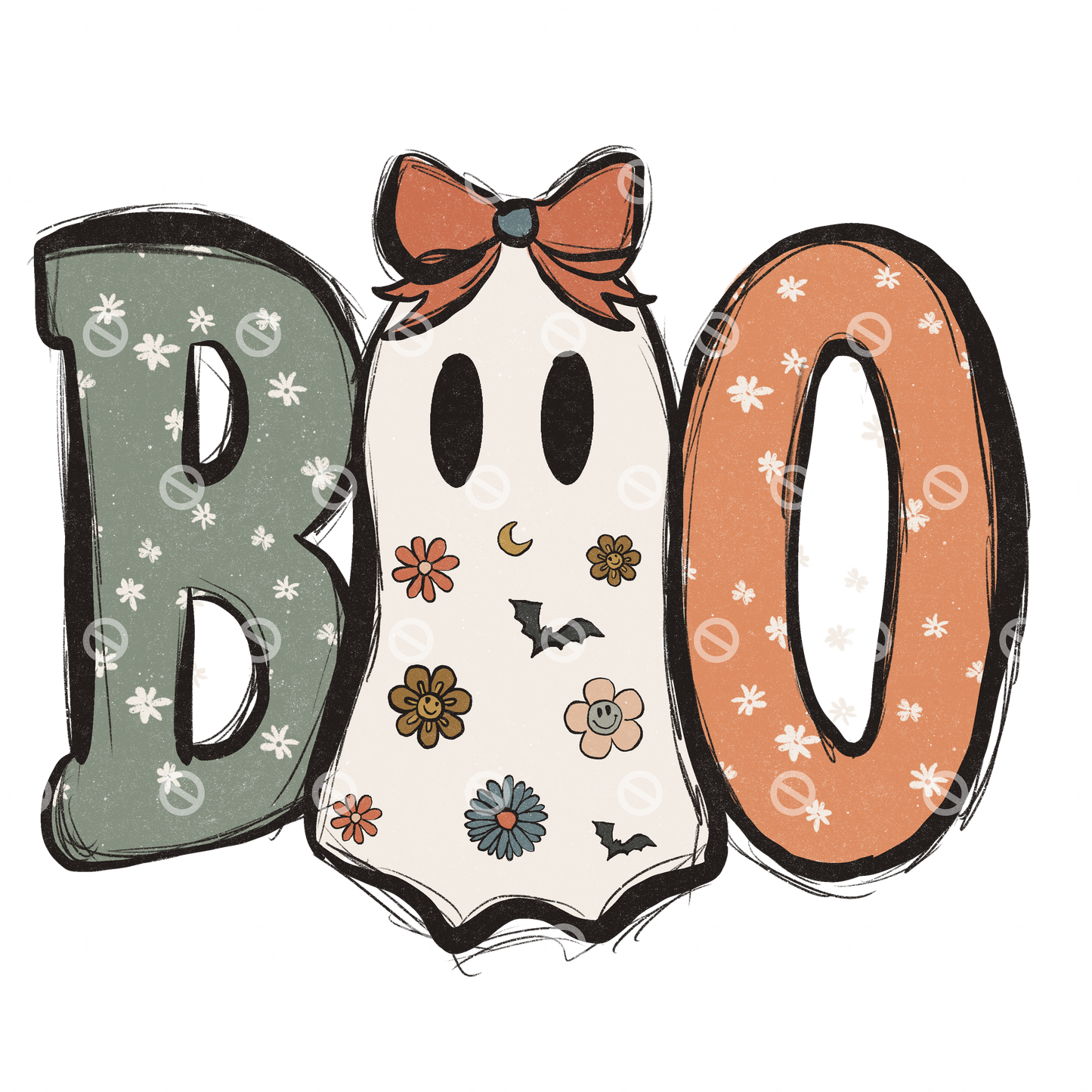 Cute Baby Girl Ghost Retro Direct to Film Transfer