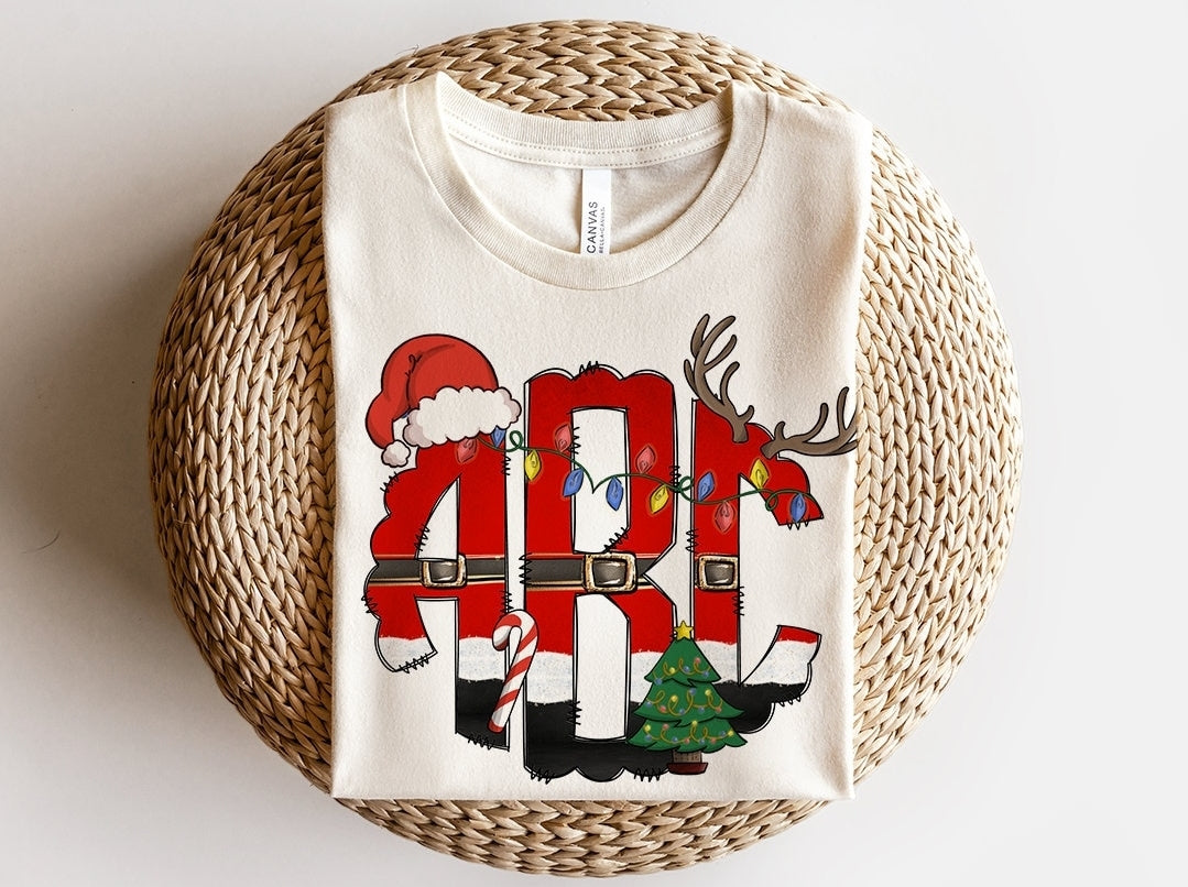 Christmas Monogram Direct to Film Transfer