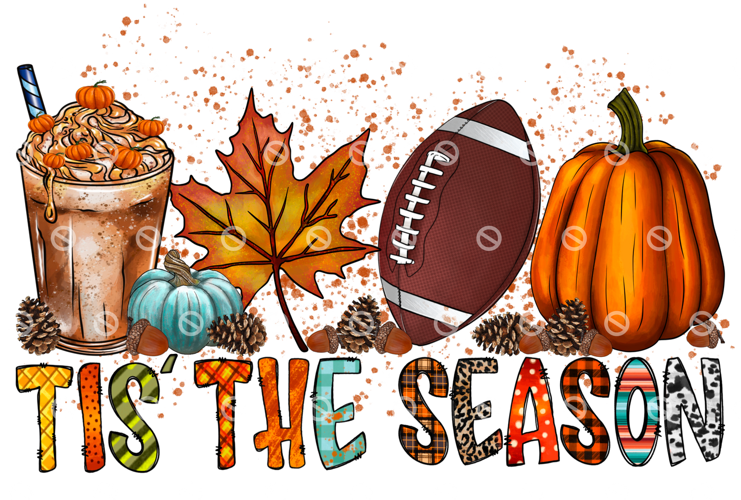 Tis the Season Football Coffee Fall Direct to Film Transfer
