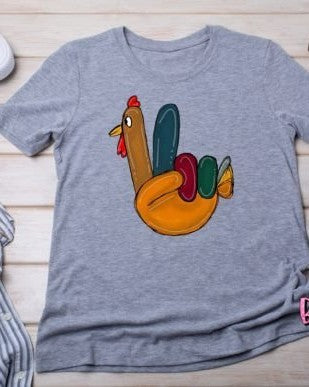 Hand Drawn Turkey Thanksgiving Direct to Film Transfer