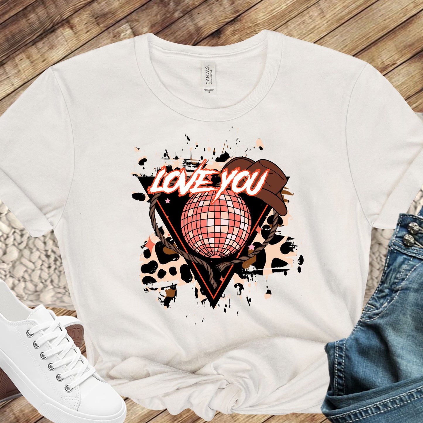 Love You Western Retro Leopard Print Direct to Film Transfer