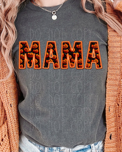 Embroidery MAMA pumpkins Direct to Film Transfer